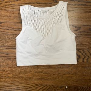 White mesh workout top